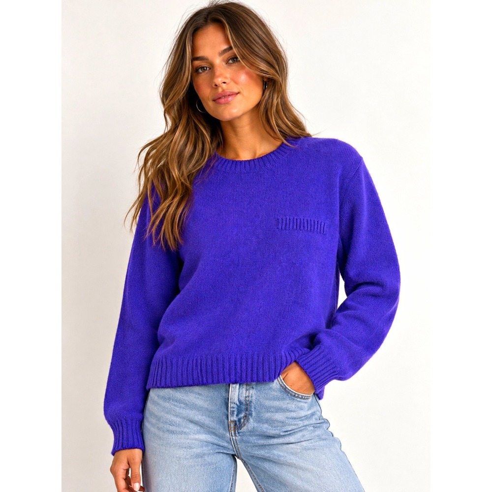 Cara Soho Vintage 90's Purple Crewneck Lambswool Pullover Sweater M